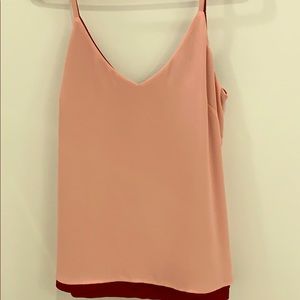 Chiffon tank that can be two different colors.